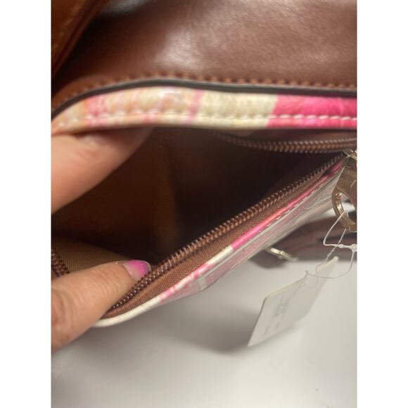 Michael Michelle Hand Painted Denim Backpack Floral NWT Paris Print Handbag - Picture 7 of 13